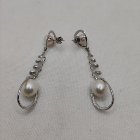Orecchini Perle pendenti e Diamanti oro 18k | Gioiellitosti.it